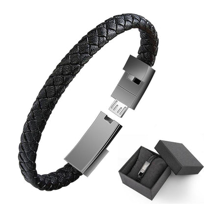 USB Bracelet Charger – Leather Design - Lui And Me